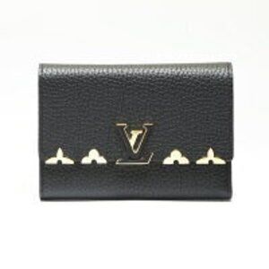 Louis Vuitton Portefeuille Wallet Capucines Compact Tri fold Wallet Black